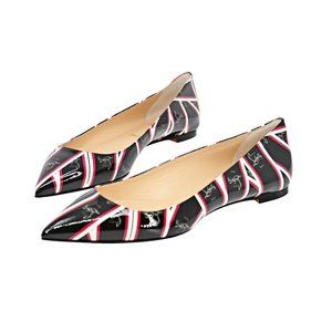 Christian Louboutin Black and Pink Flats